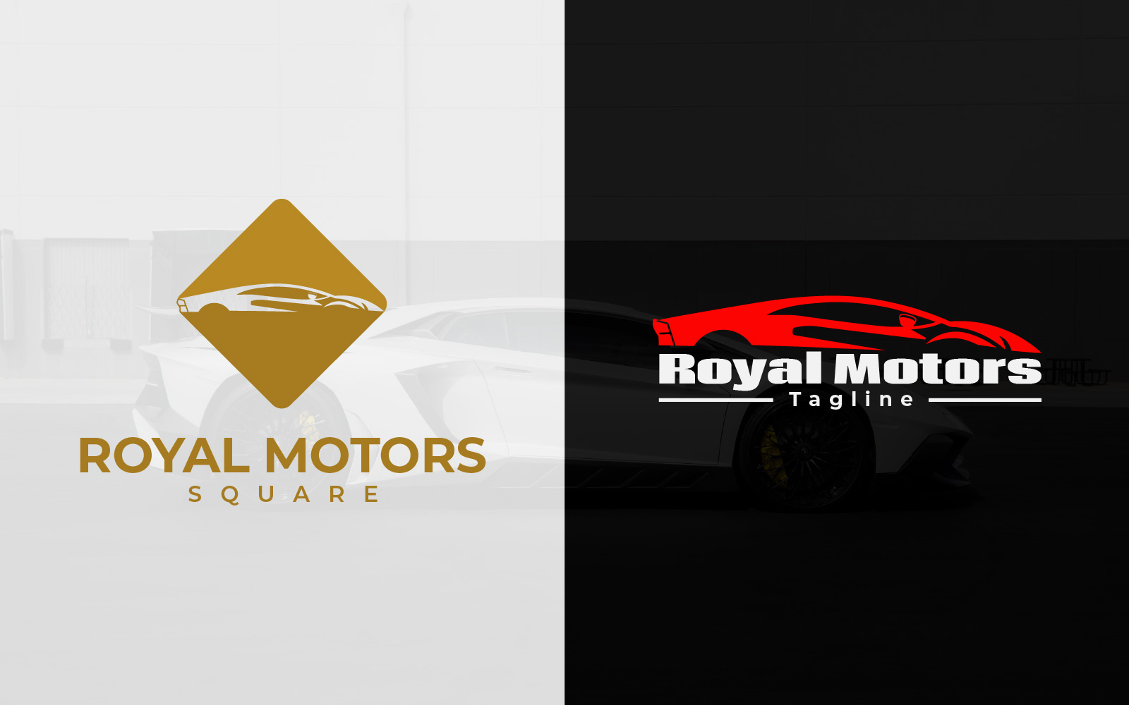 Royal Motors Lamborghini Car Logo Design