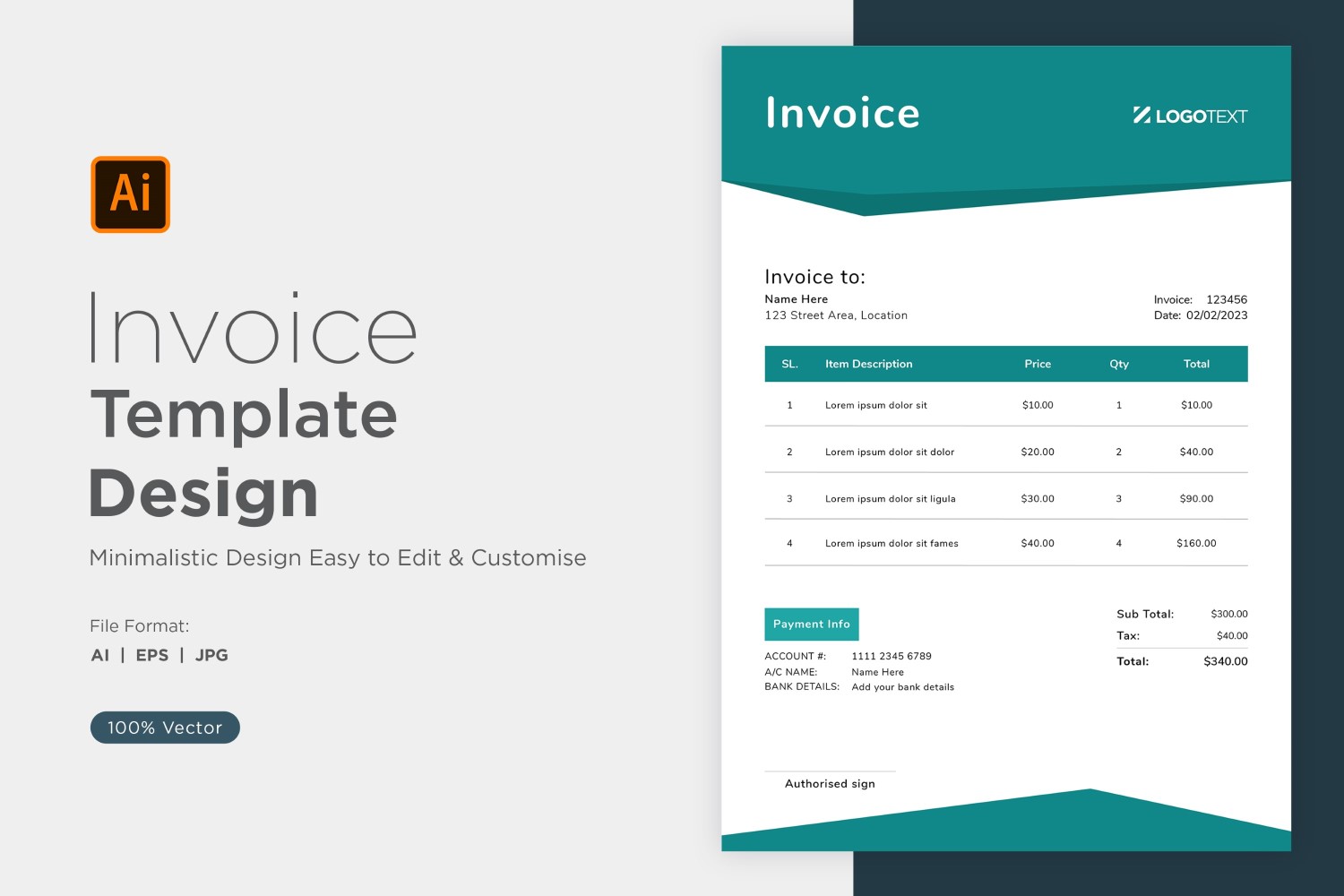 Corporate Invoice Design Template Bill form Business Payments Details Design Template 12