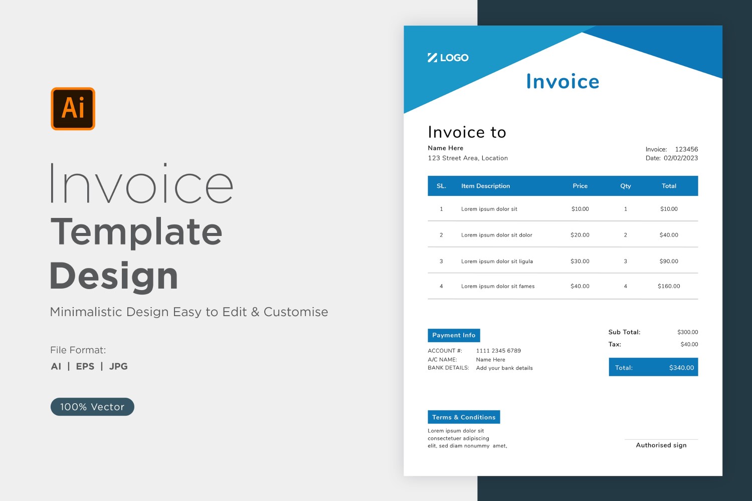 Corporate Invoice Design Template Bill form Business Payments Details Design Template 17