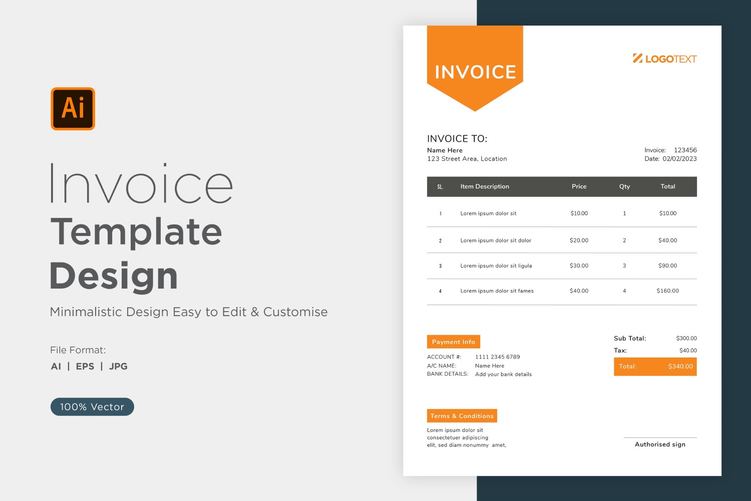 Corporate Invoice Design Template Bill form Business Payments Details Design Template 28