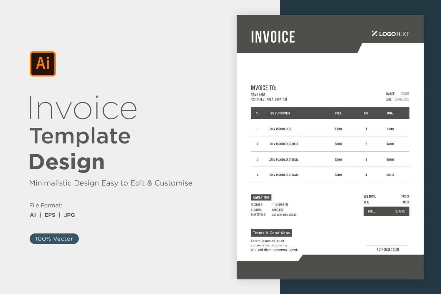 Corporate Invoice Design Template Bill form Business Payments Details Design Template 27