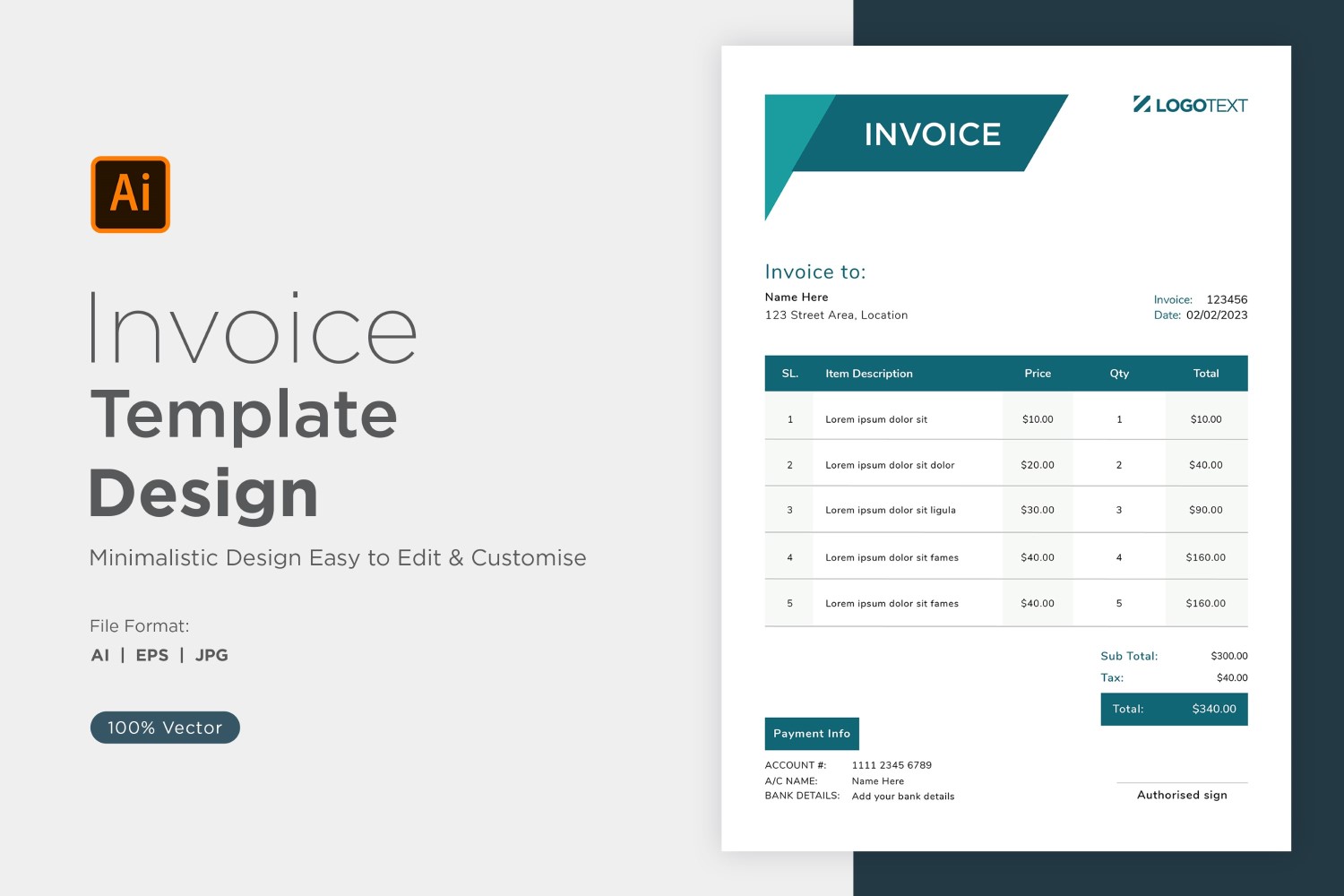 Corporate Invoice Design Template Bill form Business Payments Details Design Template 61