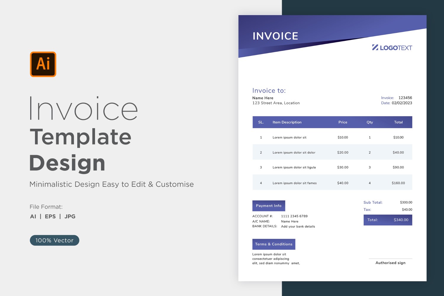 Corporate Invoice Design Template Bill form Business Payments Details Design Template 56