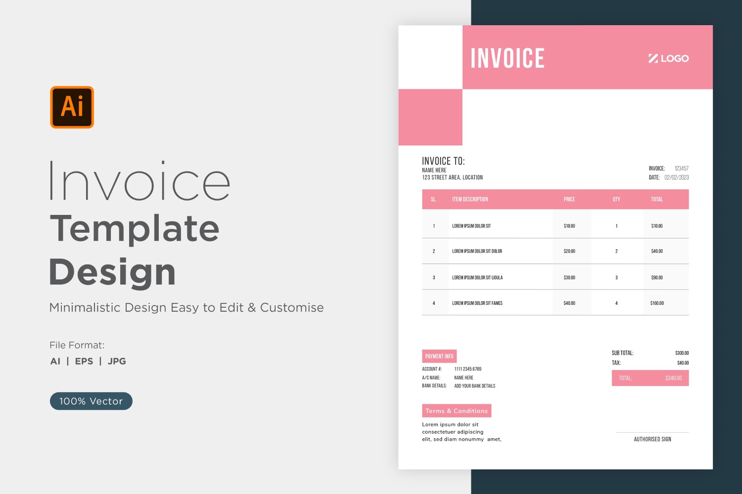 Corporate Invoice Design Template Bill form Business Payments Details Design Template 35