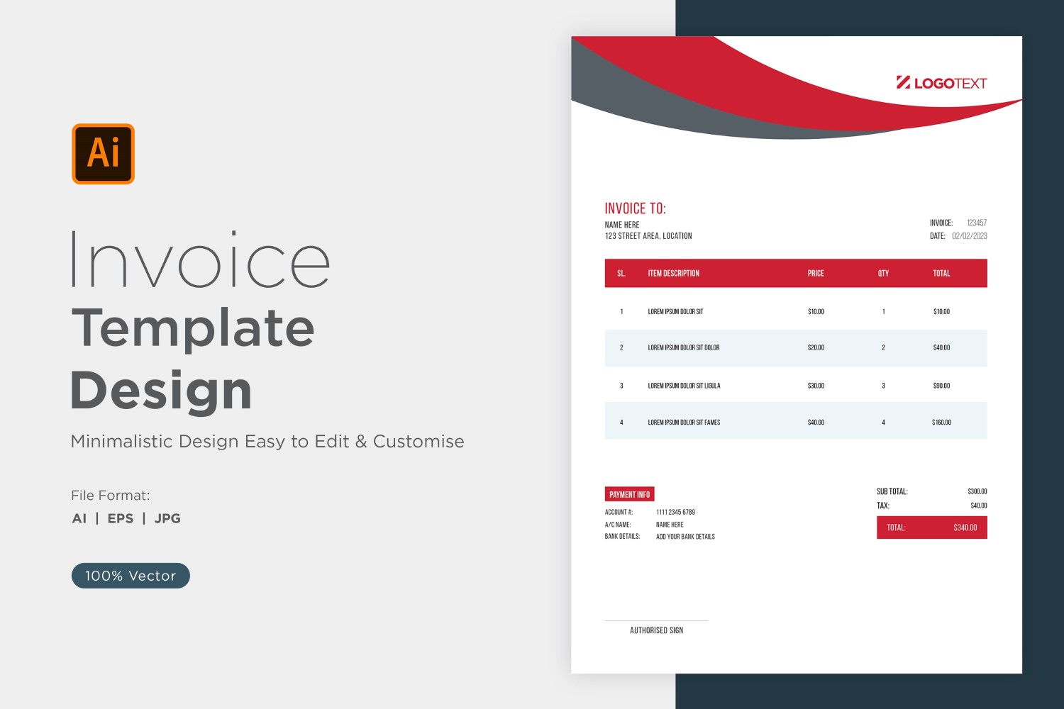 Corporate Invoice Design Template Bill form Business Payments Details Design Template 38