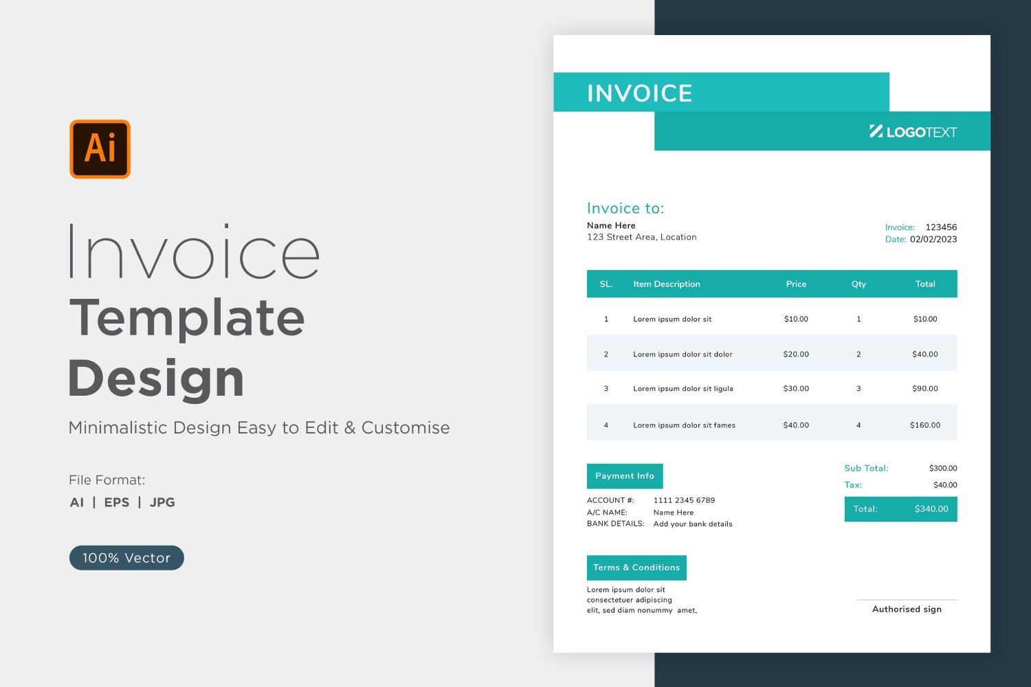 Corporate Invoice Design Template Bill form Business Payments Details Design Template 71