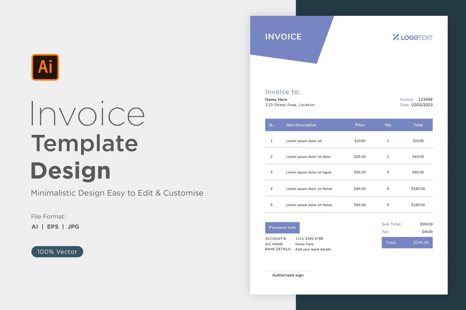 Corporate Invoice Design Template Bill form Business Payments Details Design Template 72