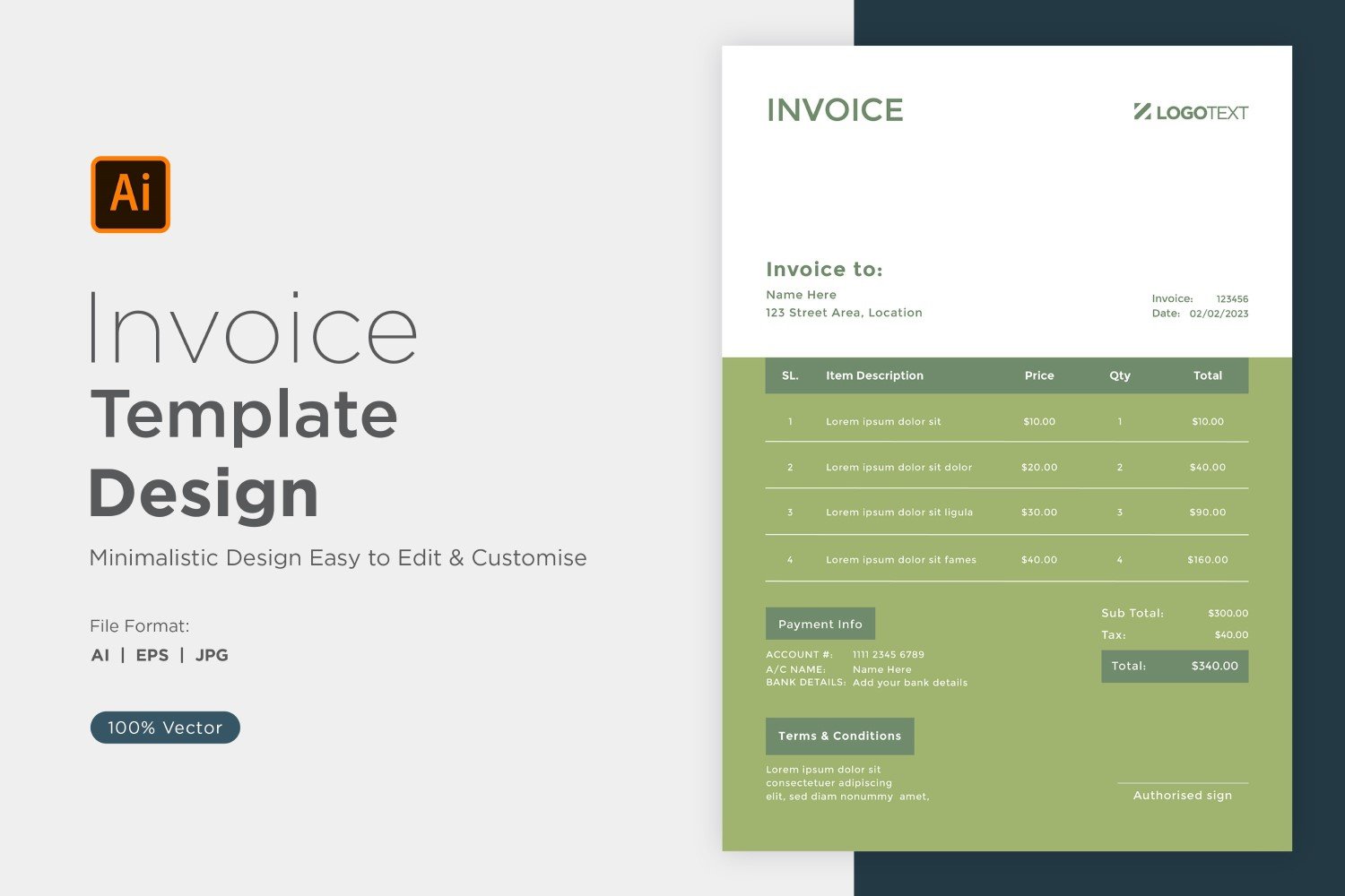 Corporate Invoice Design Template Bill form Business Payments Details Design Template 95