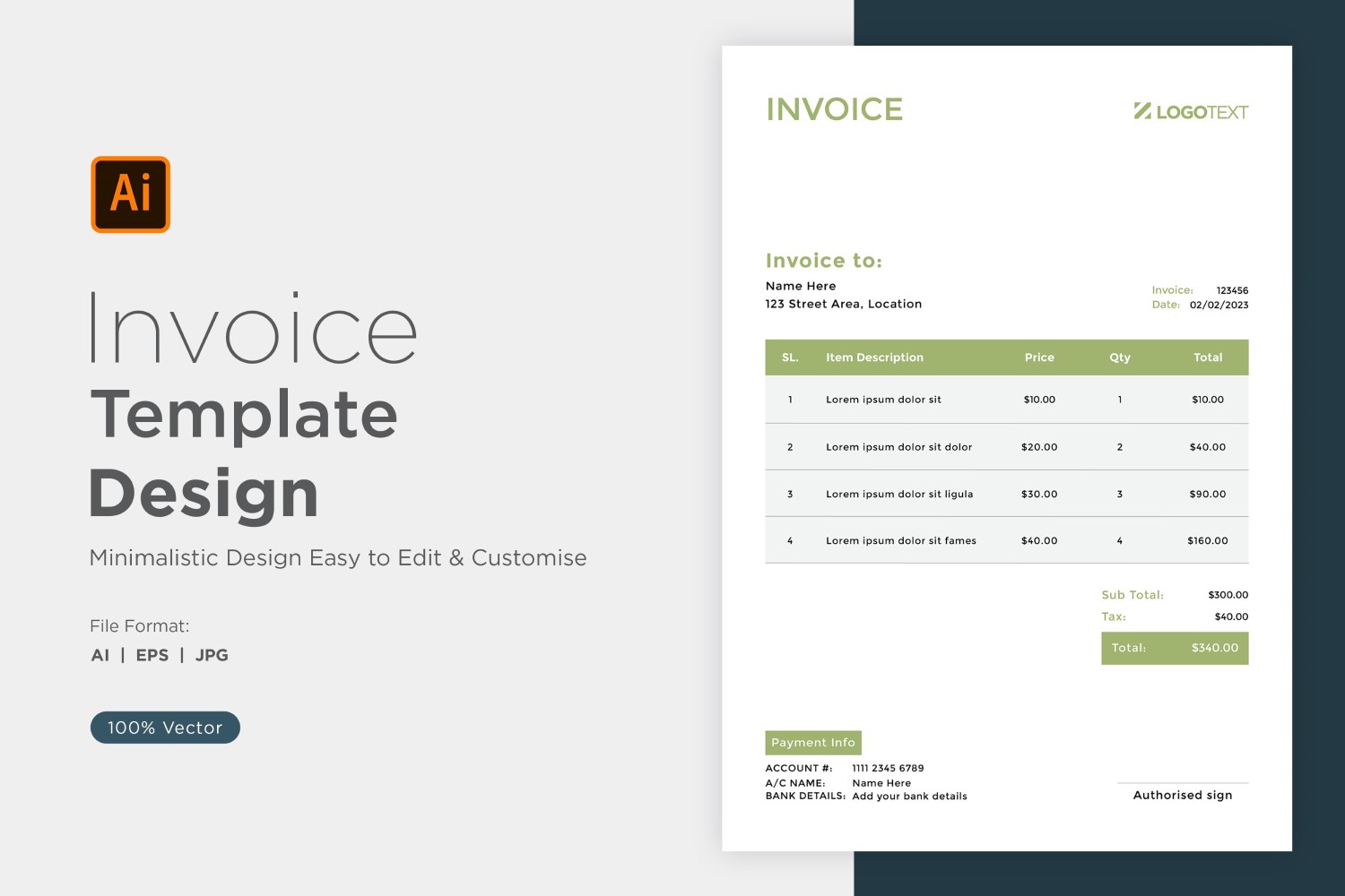 Corporate Invoice Design Template Bill form Business Payments Details Design Template 94
