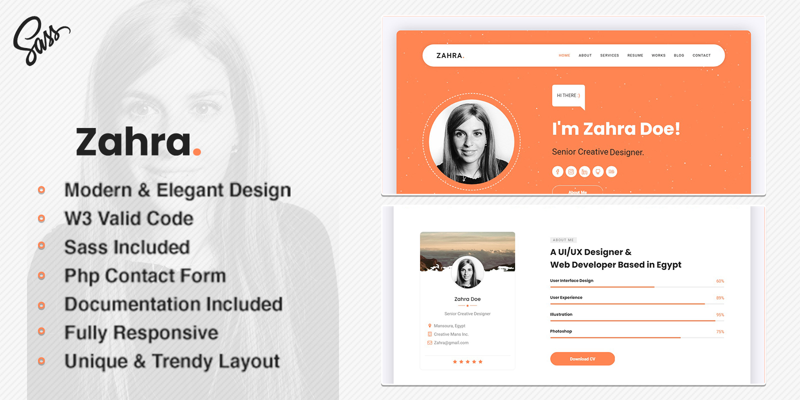 Zahra - HTML5 Portfolio Template