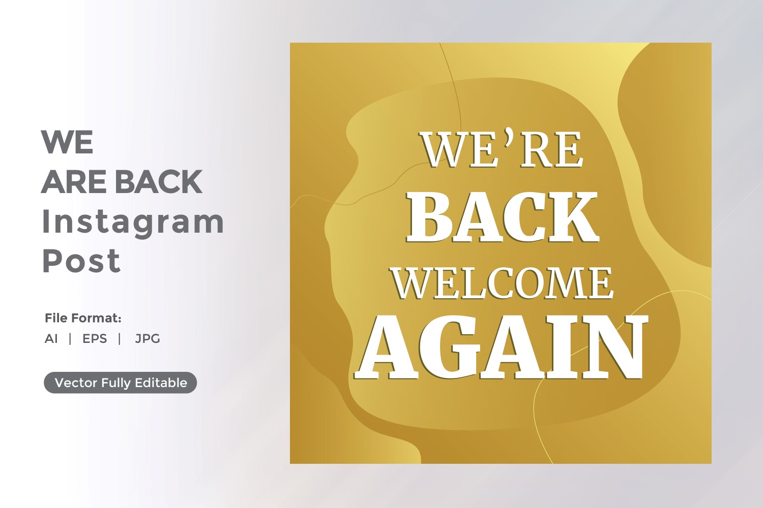 We're back Welcome Again Instagram post 05