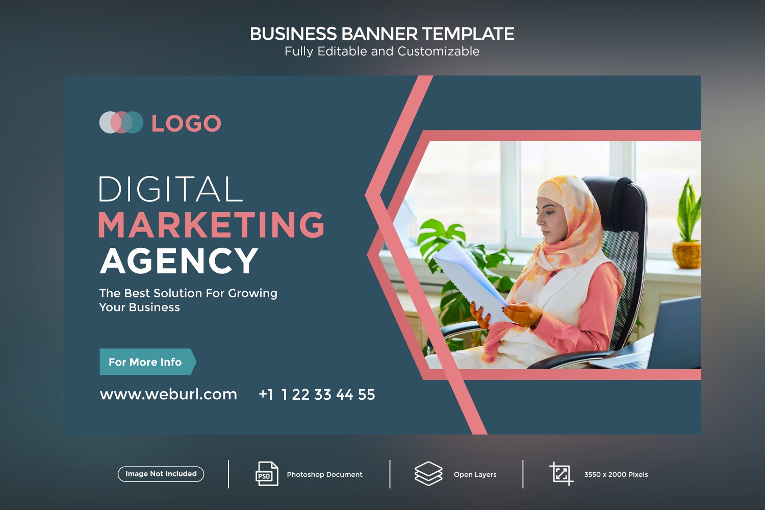 Creative Marketing Agency Business Banner Design Template .