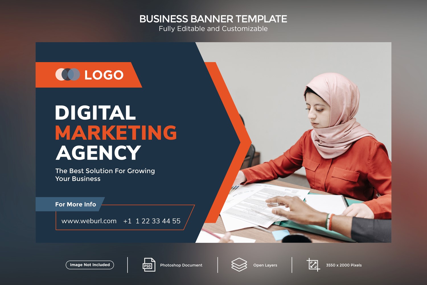 Digital  Marketing Agency Business Banner Design Template.