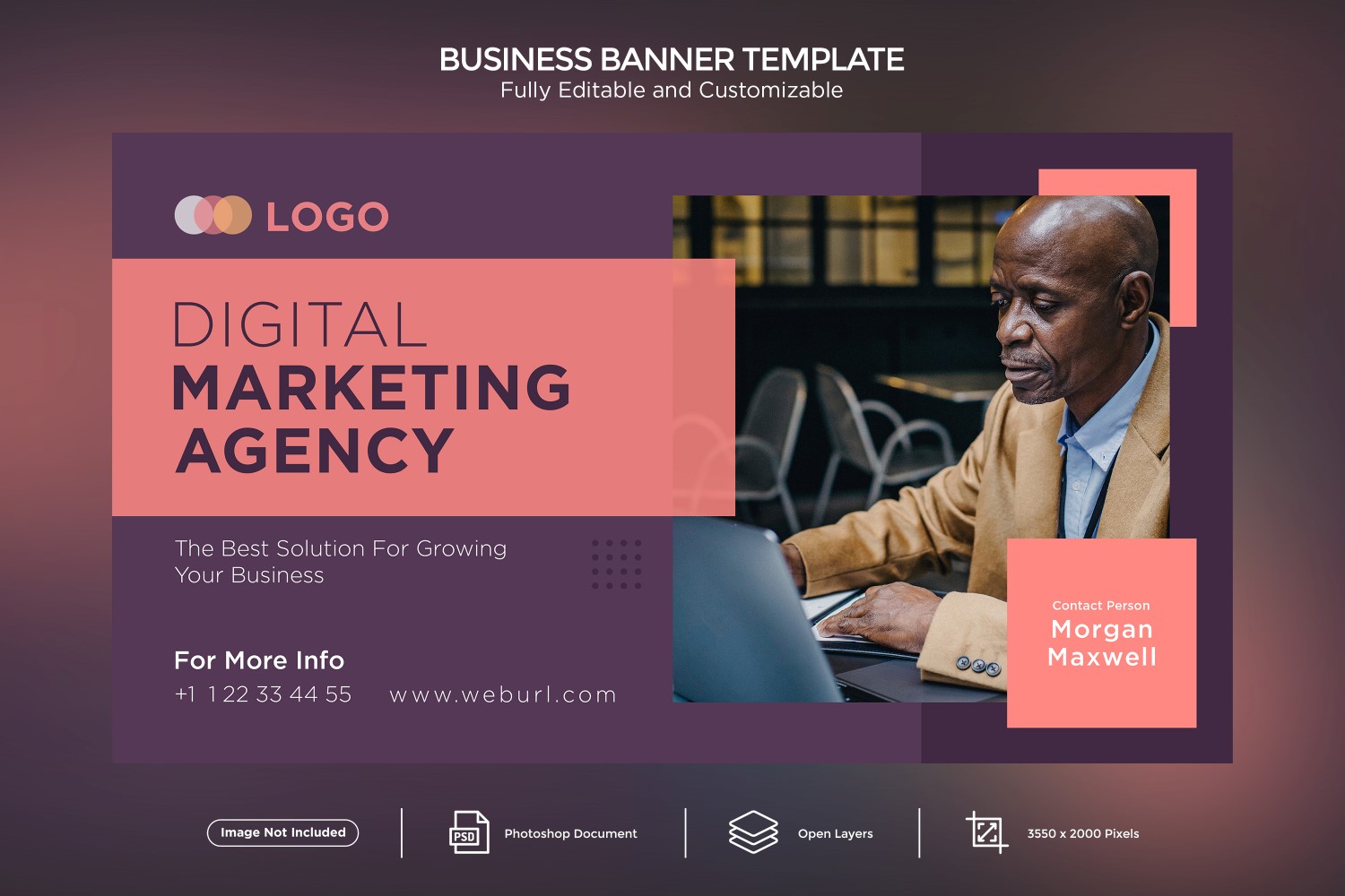 Digital Marketing Agency Business Banner Design  Template .