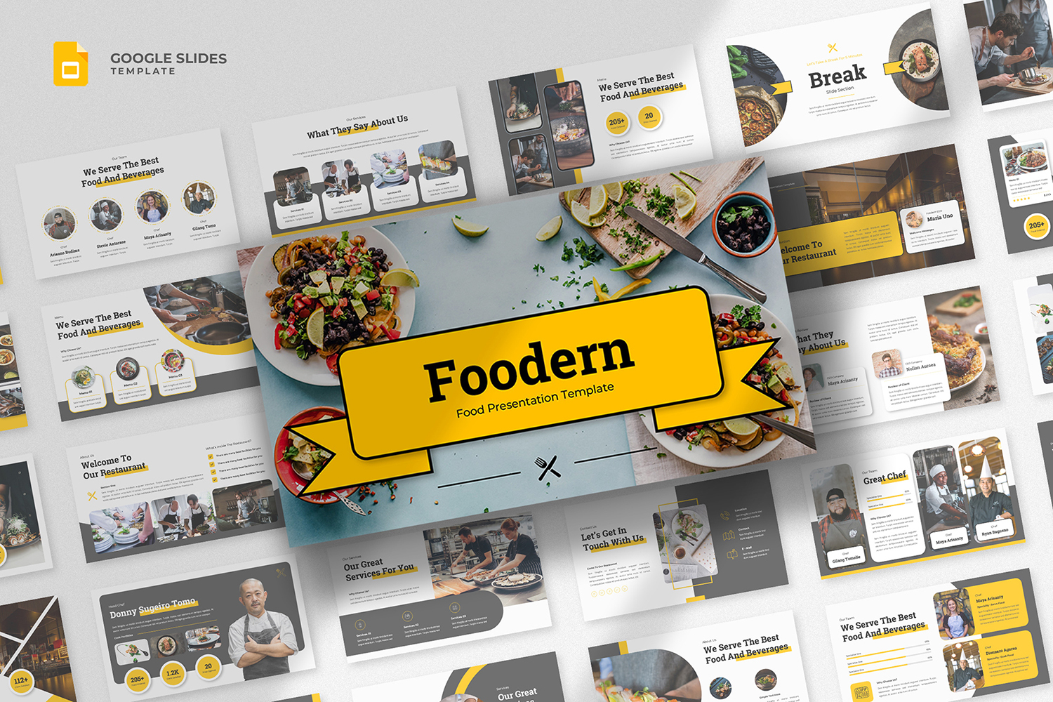 Foodern - Food and Beverage Google Slides Template