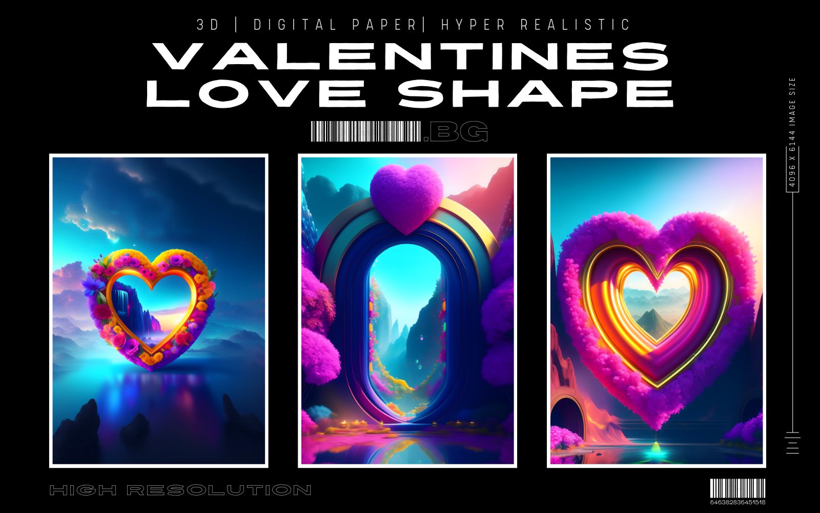 Valentines Love Shape 3D Realistic Background