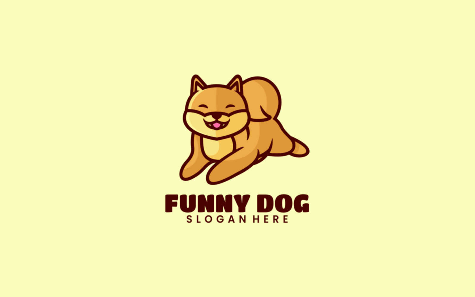Funny Dog Mascot Cartoon Logo