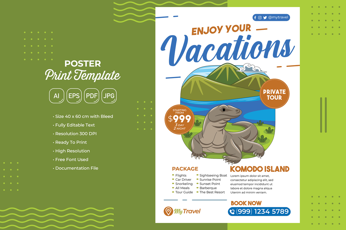 Holiday Travel Poster #05 Print Template