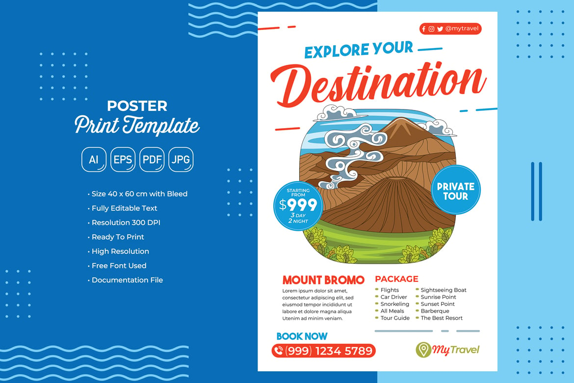 Holiday Travel Poster #06 Print Template