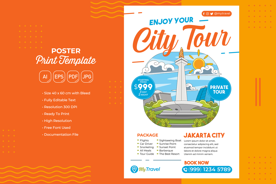 Holiday Travel Poster #07 Print Template