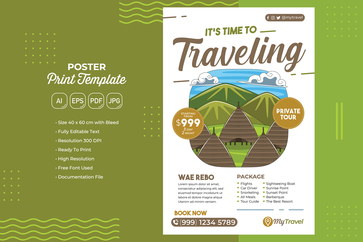 Holiday Travel Poster #10 Print Template