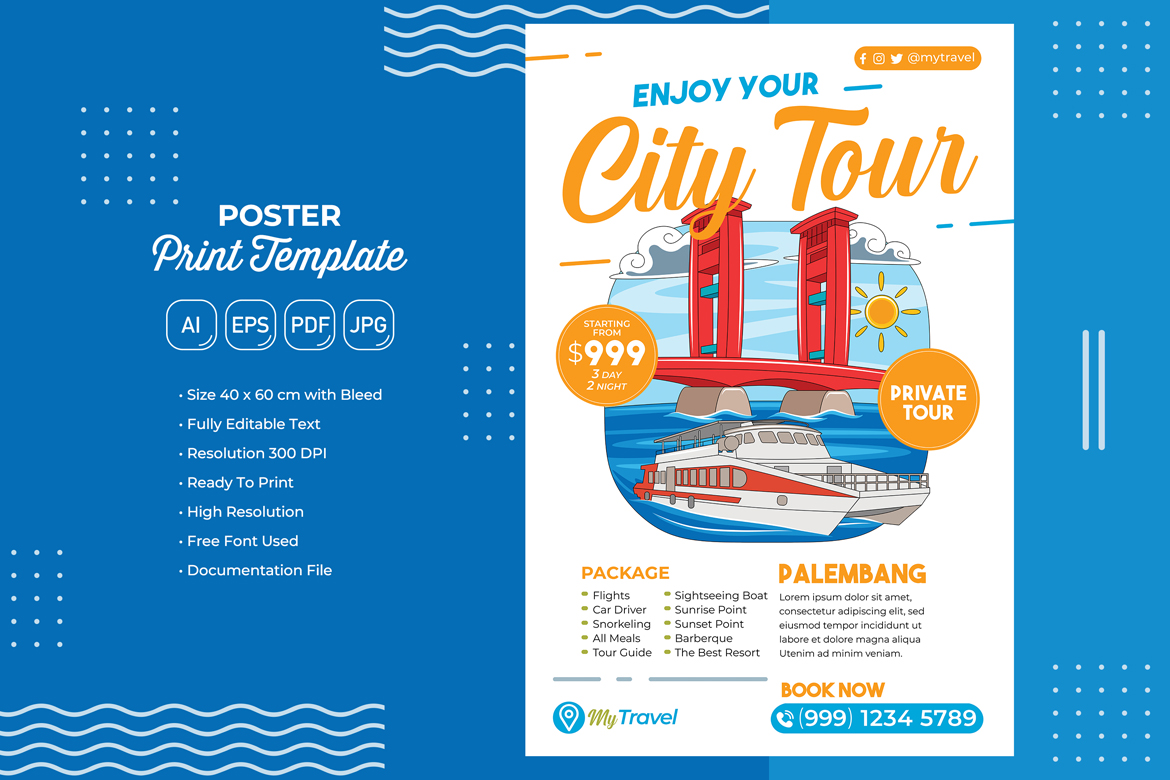 Holiday Travel Poster #11 Print Template