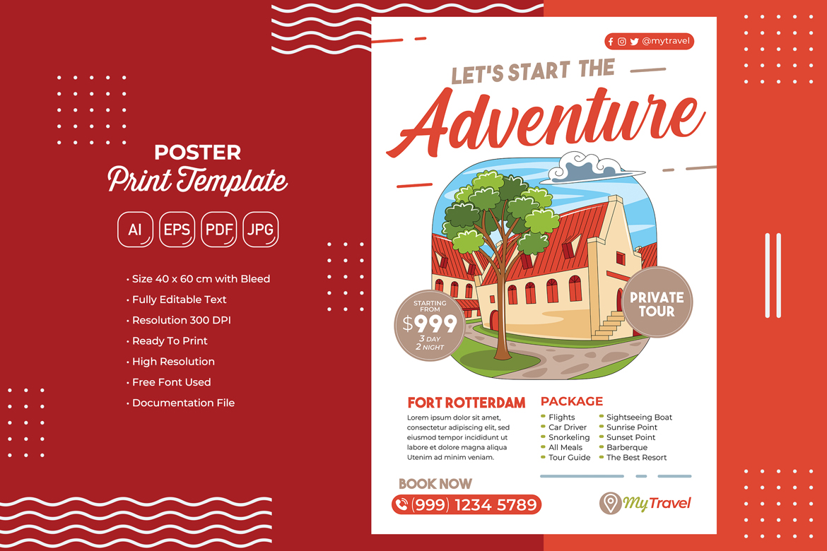 Holiday Travel Poster #12 Print Template