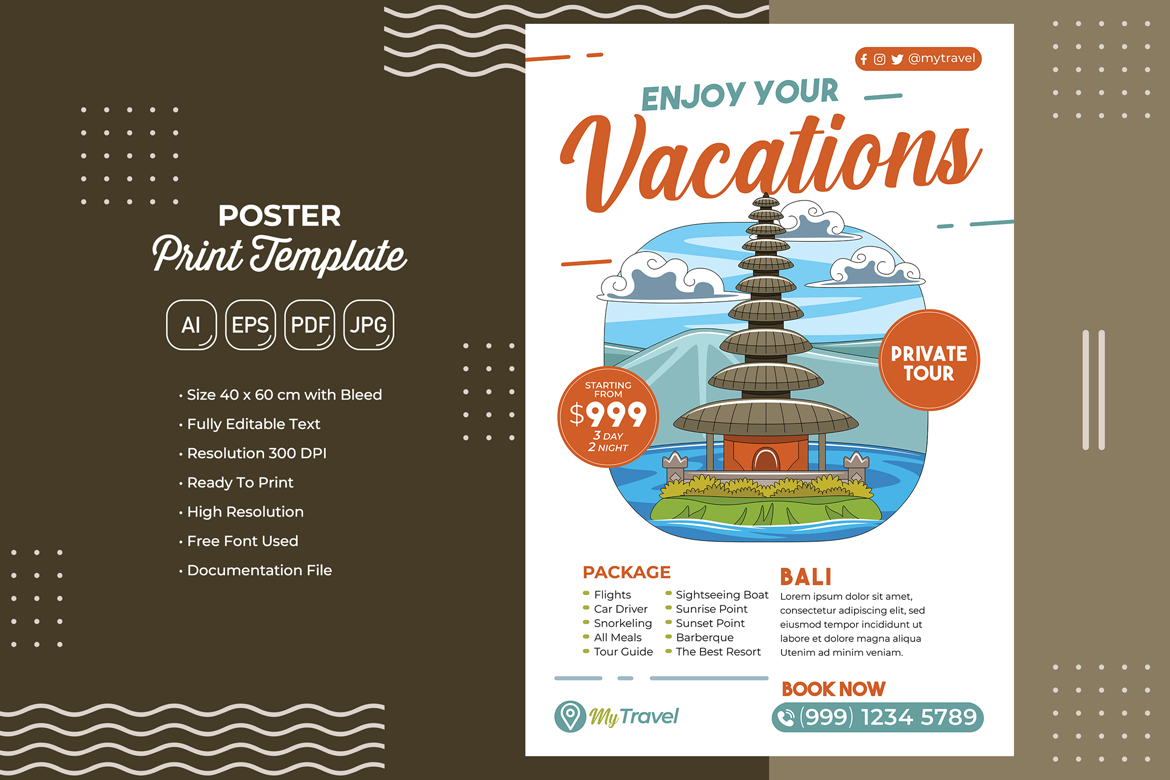 Holiday Travel Poster #17 Print Template