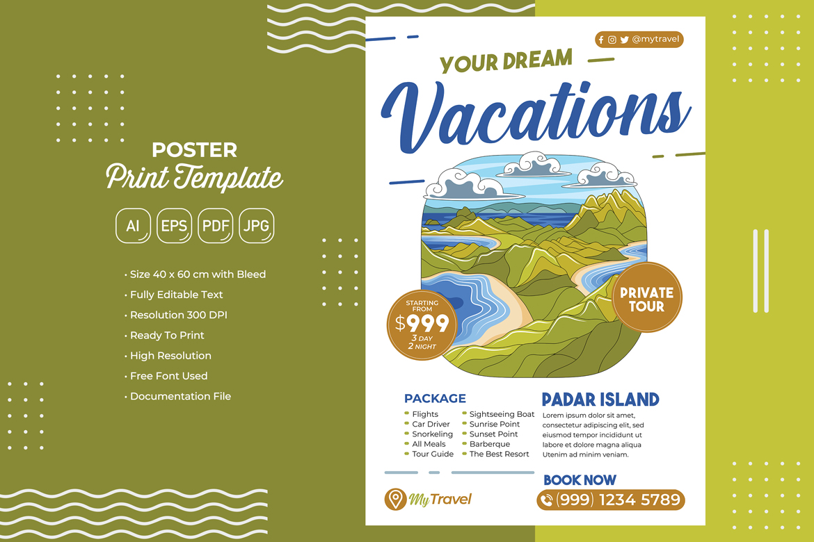 Holiday Travel Poster #22 Print Template