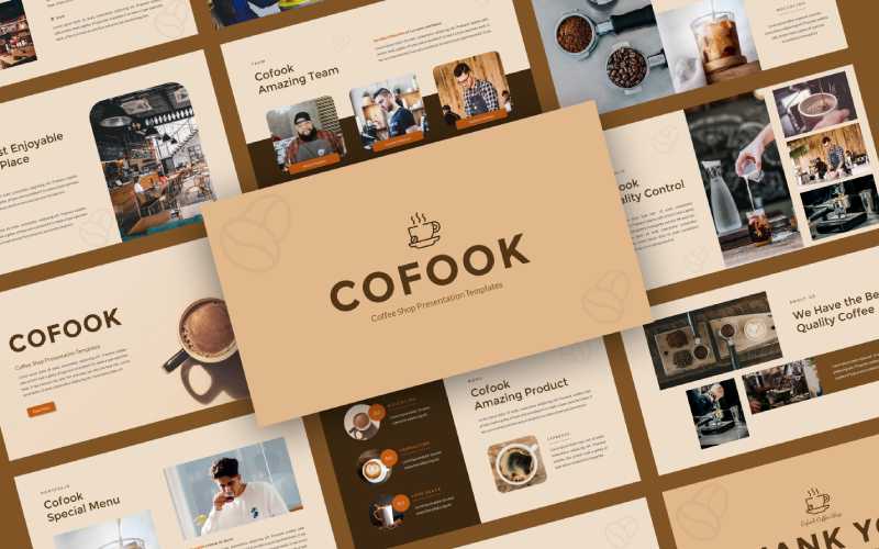 Cofook - Coffee Shop Presentation PowerPoint Templates