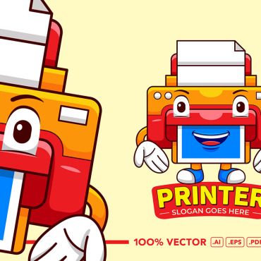Printer Mascot Vectors Templates 321781