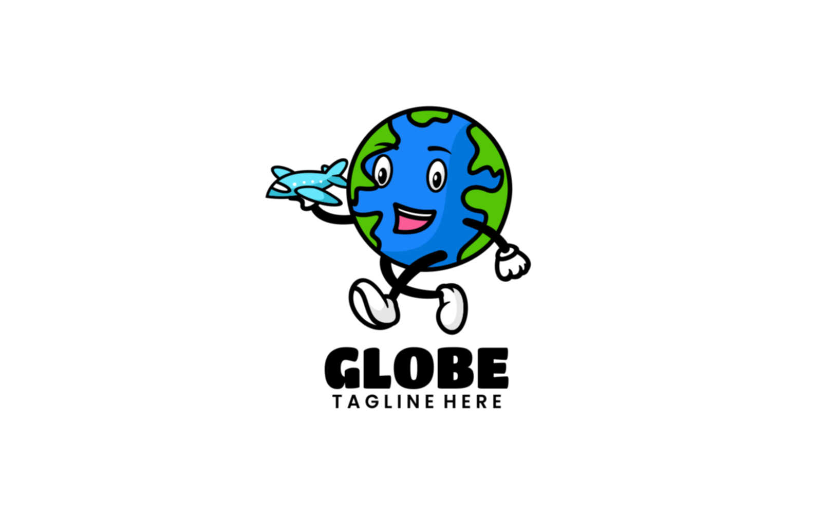 Globe Mascot Cartoon Logo