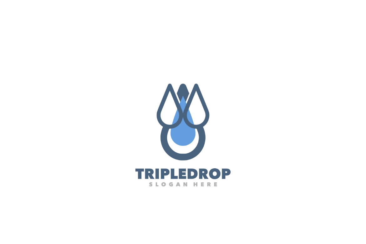 Triple Drop Simple Logo Template