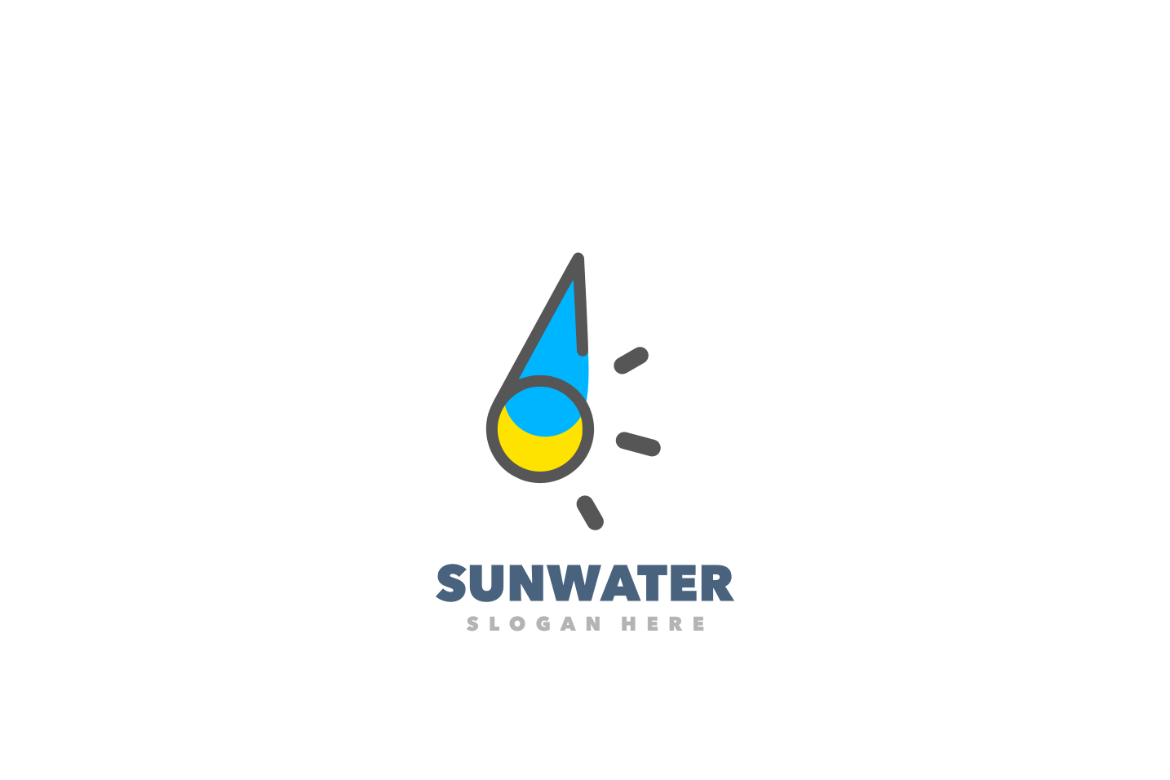 Sun Water Simple Logo Template