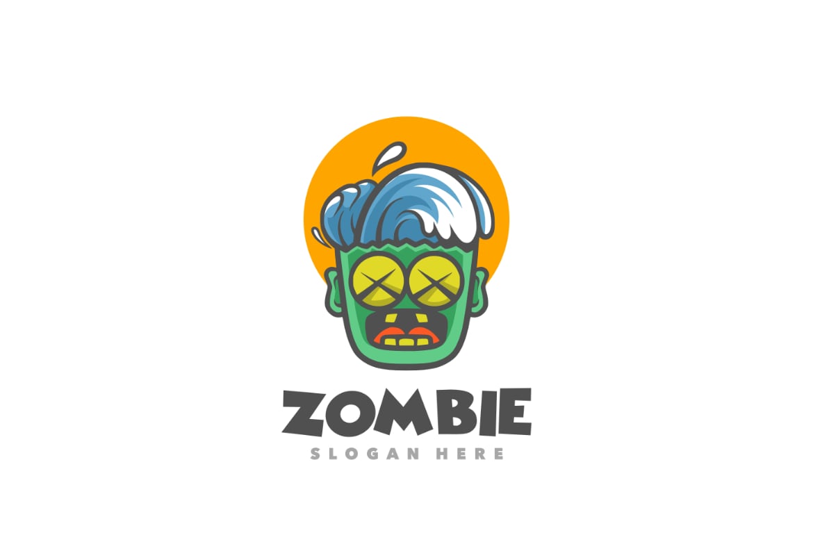 Zombie Wave Cartoon Logo Template