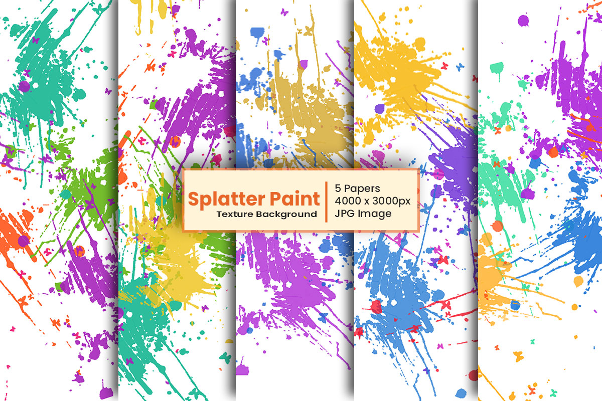 Abstract Colorful Paint Splatter Texture Background and Watercolor Digital Paper