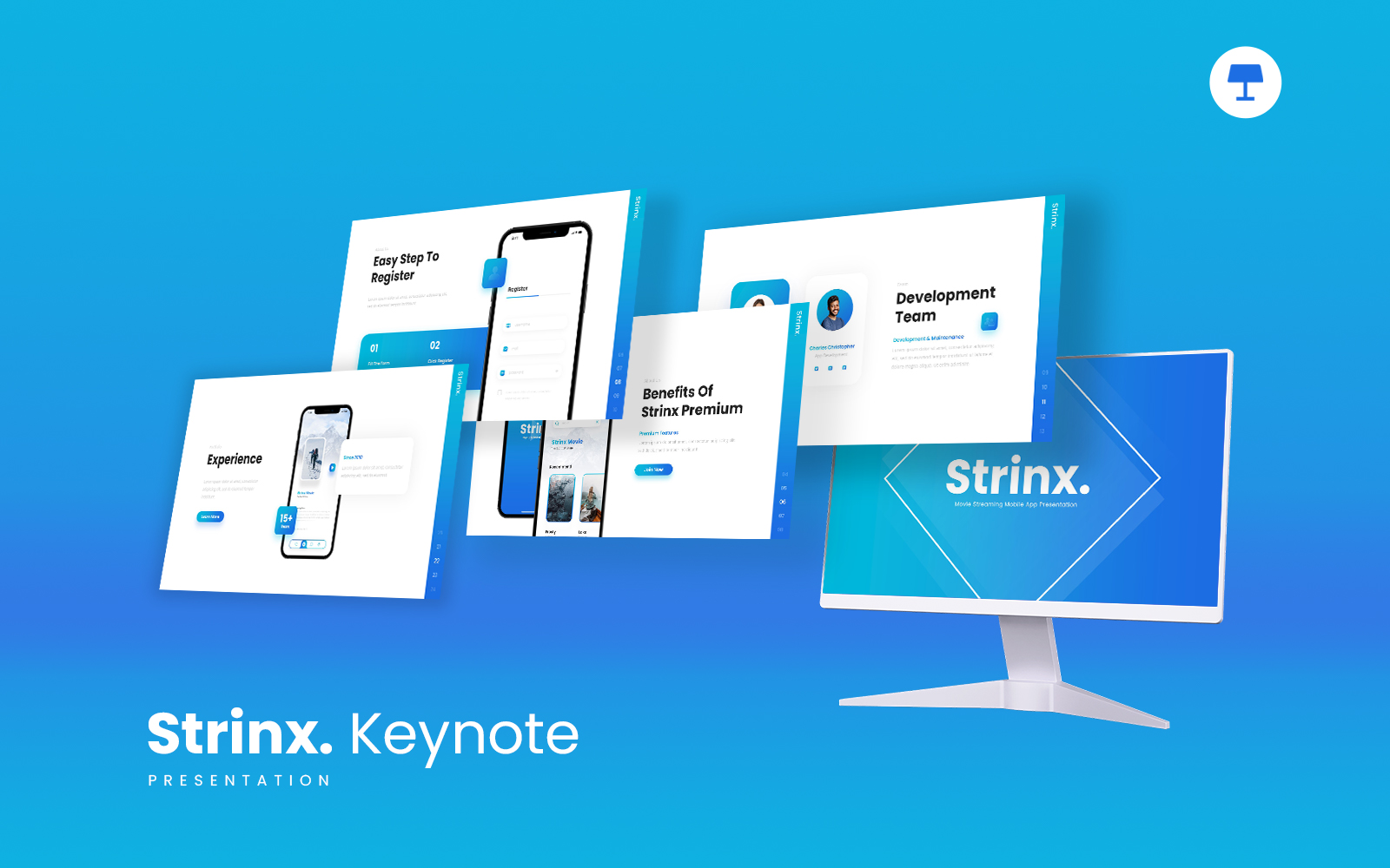 Strinx - Movie Streaming Mobile Apps Keynote Template