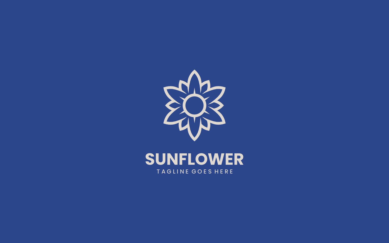 Sunflower Line Art Logo Style