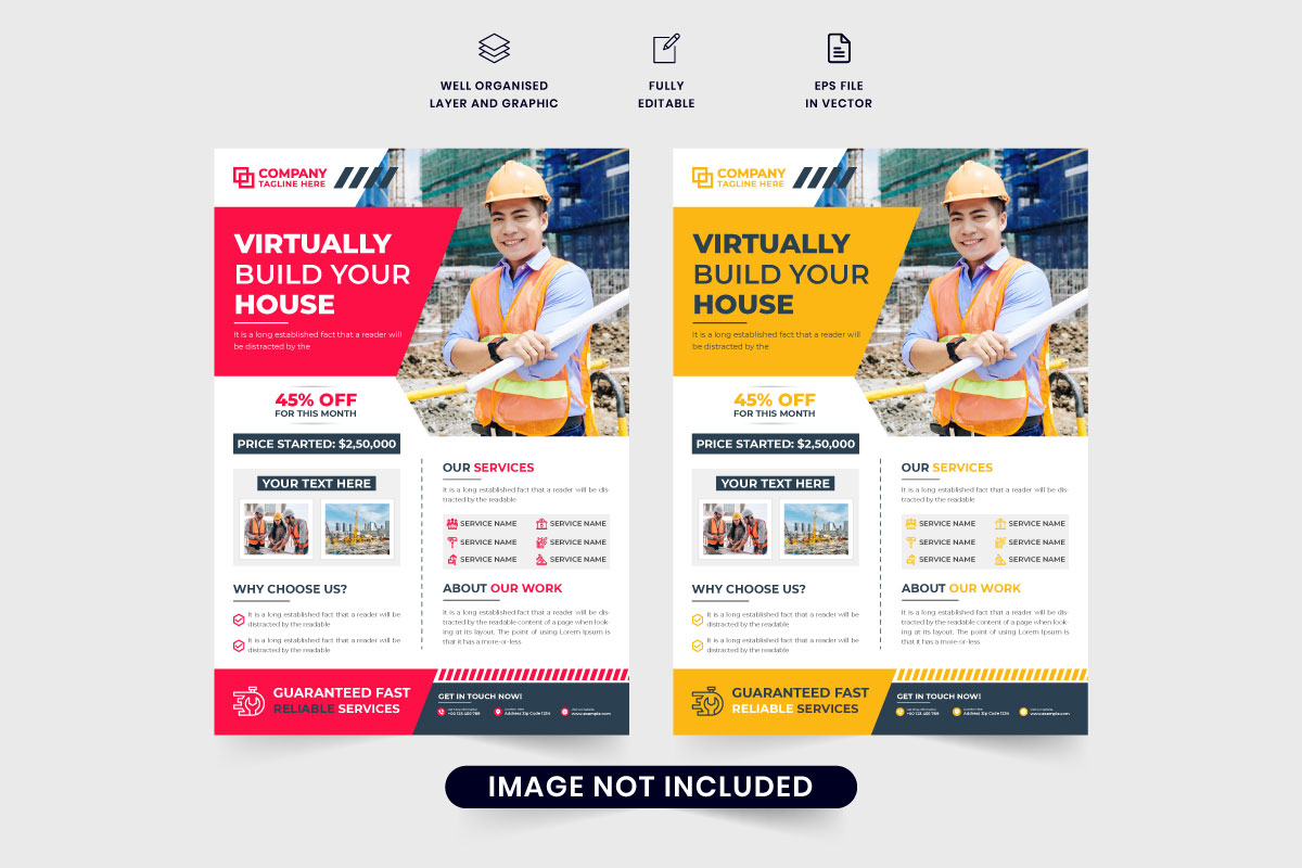 Professional construction service flyer