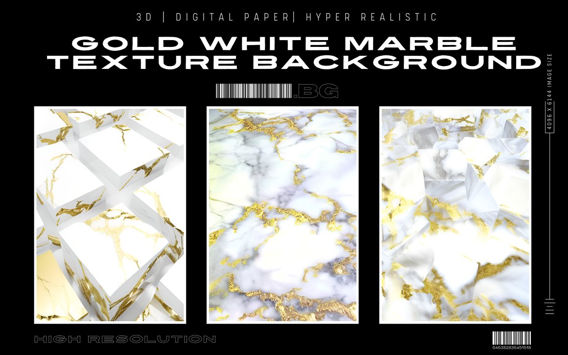 Gold White Marble Texture Background