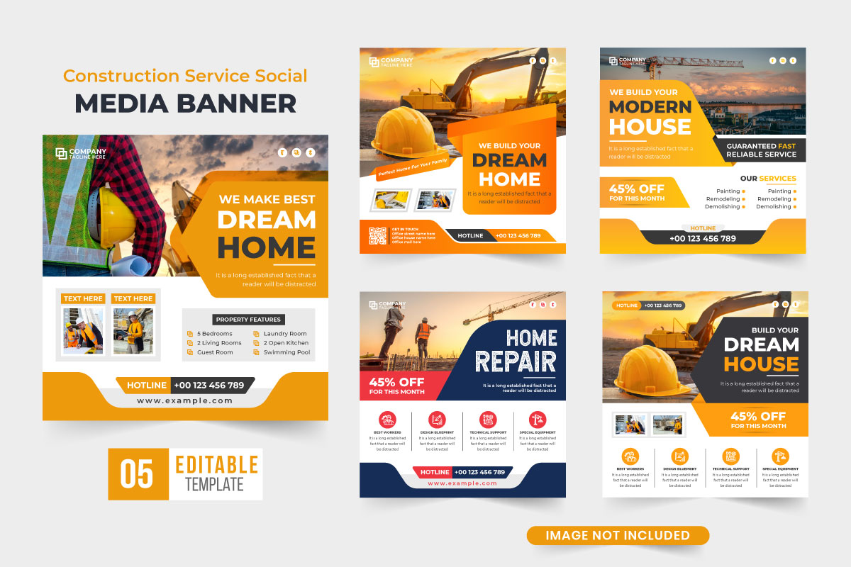 Home making and construction poster set