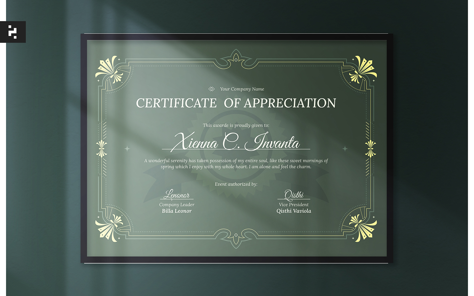 Green Elegant Certificate
