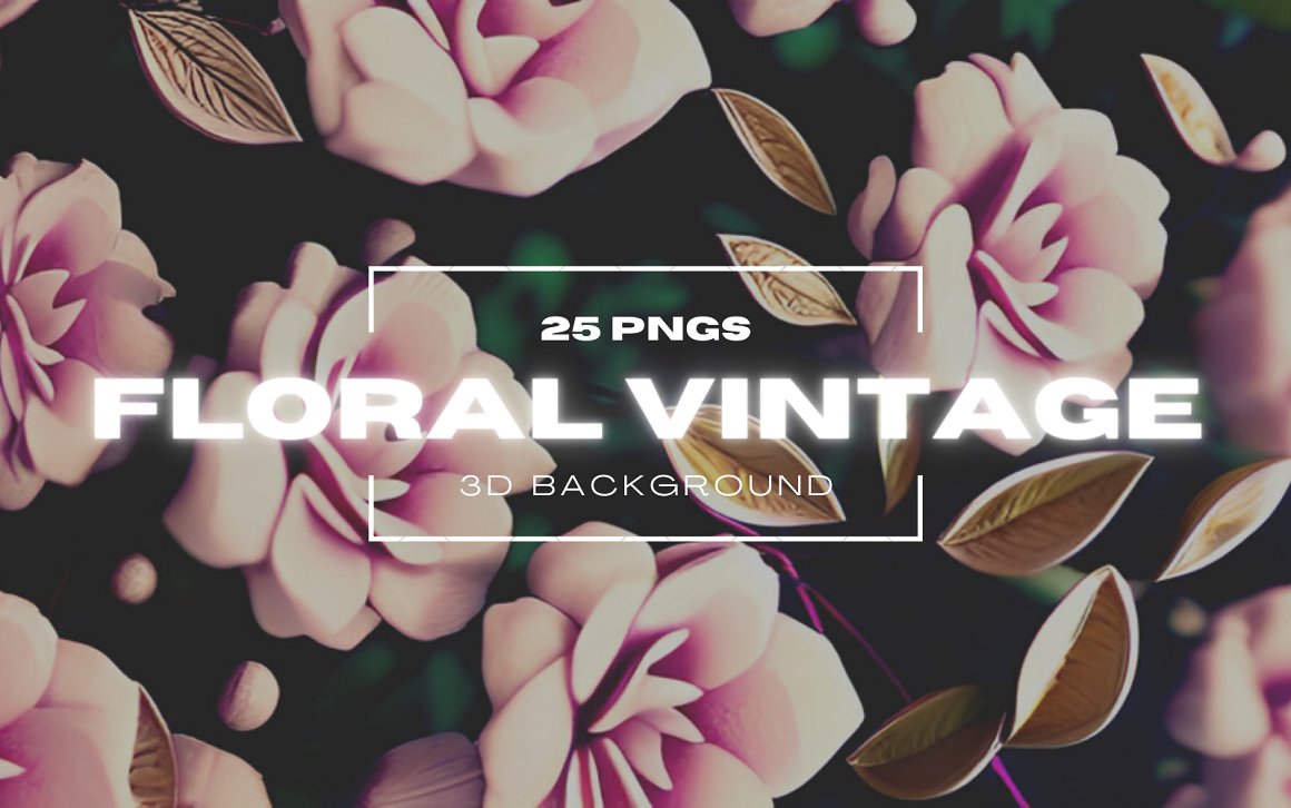 3D Floral Vintage Background