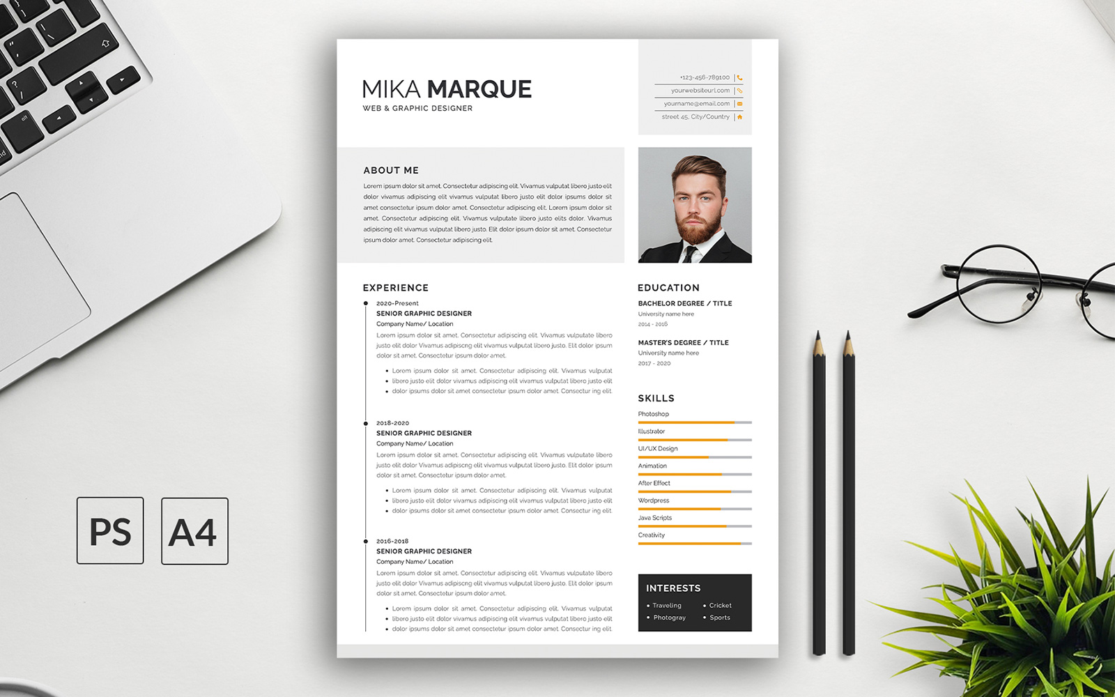 Clean & Professional Editable CV Resume Template