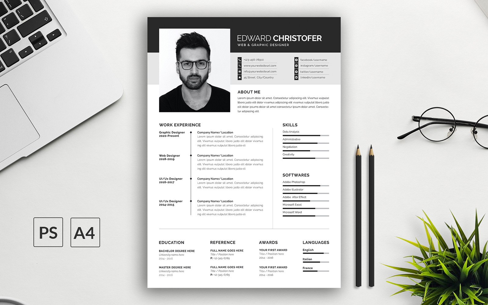 Clean and Professional Editable Resume Template