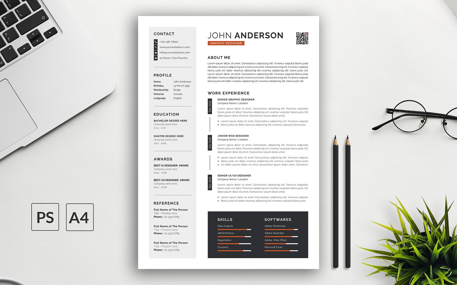 Modern & Professional Editable Resume Template