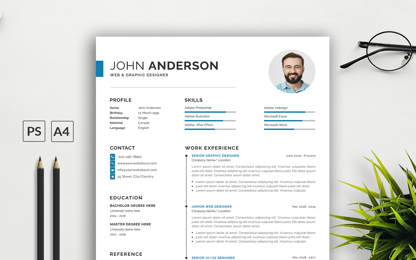 John Professional and Clean Resume Template