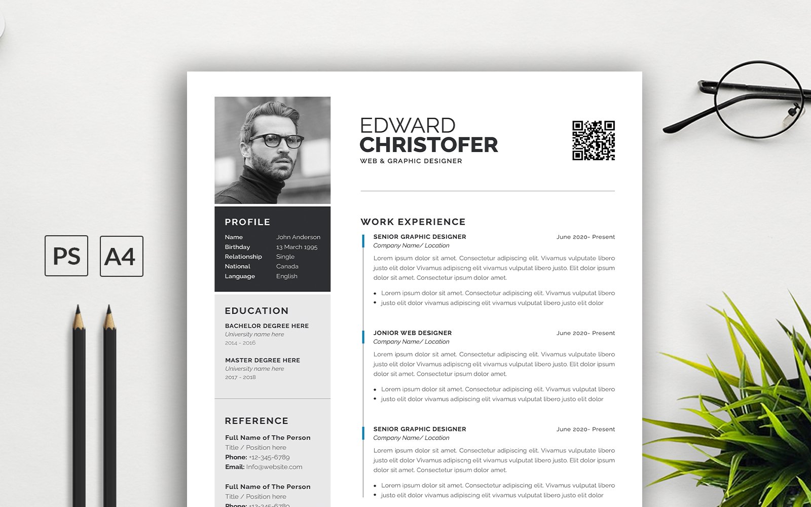 CV Resume Template with Cover Letter