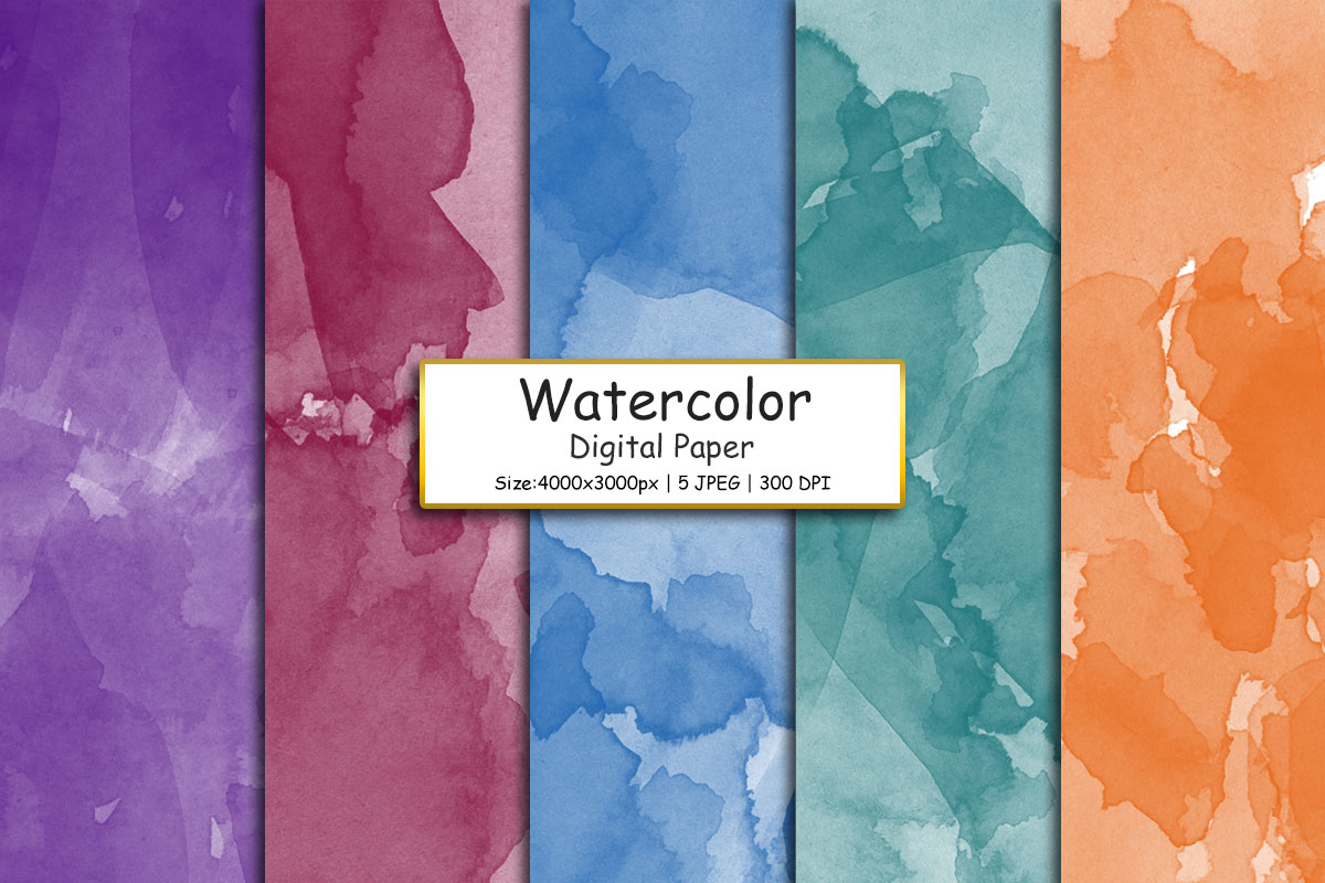 Pastel Watercolor digital paper, colorful  paint splatter texture background, watercolor background