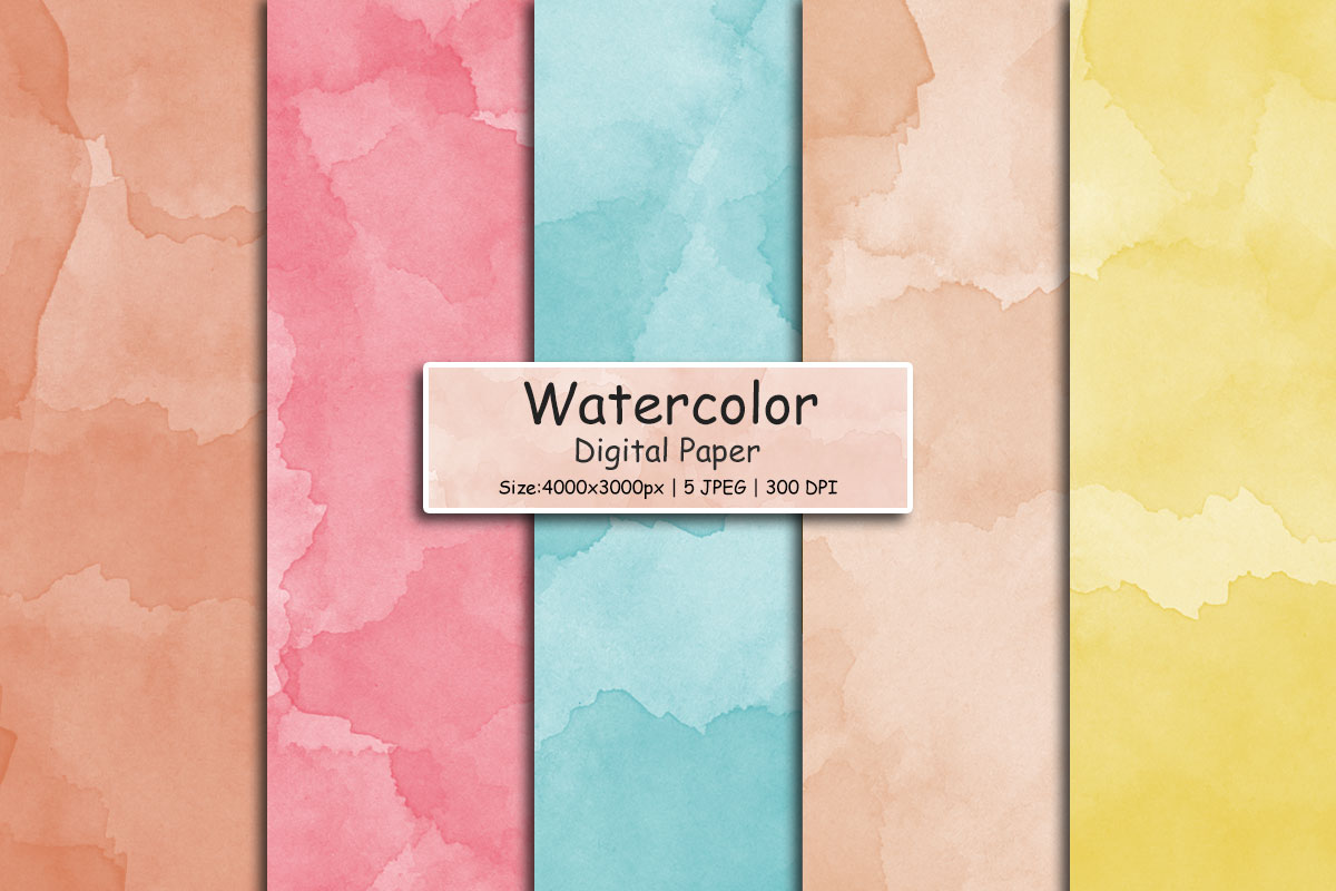 Pastel Watercolor digital paper background, colorful paint splatter texture background